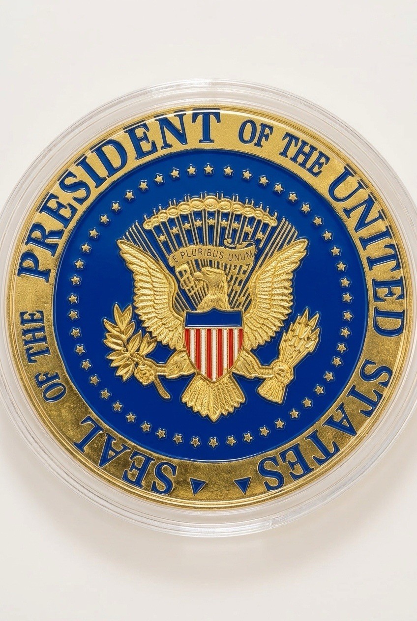 TRUMP CHALLENGE COINS (2) SAVE AMERICA AGAIN GOLD AND SILVER (NEL2082).