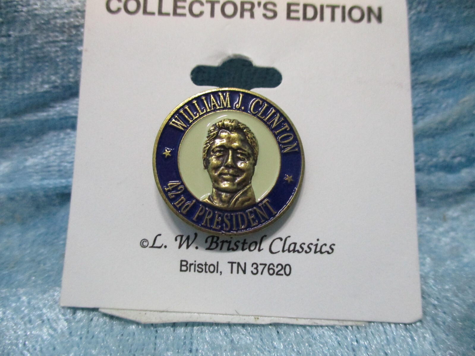 William J. Clinton 42nd President Political Pin