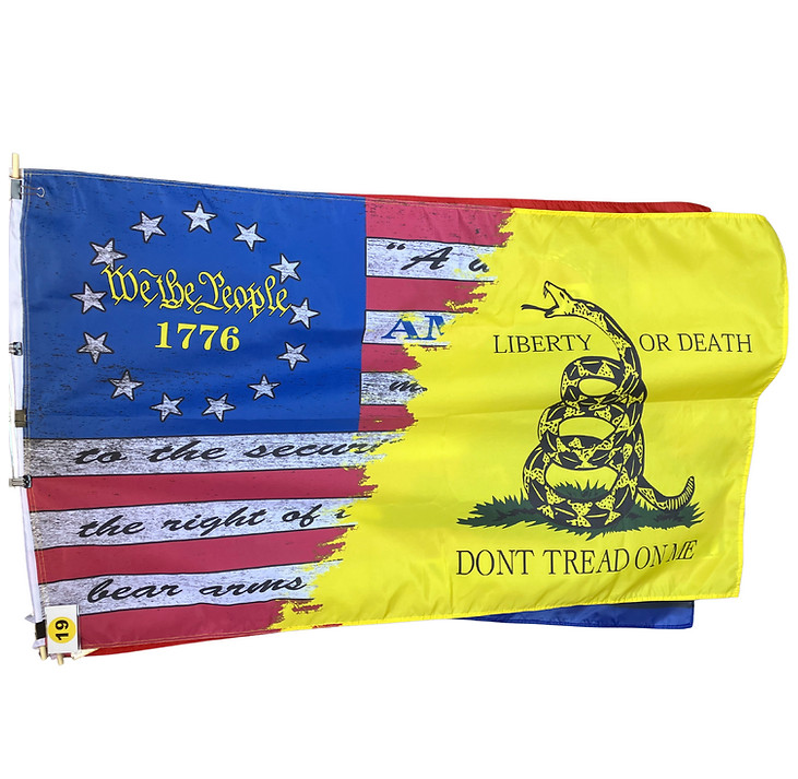 3’x5′ Flag Liberty or Death Don’t Tread On Me Right to Bear Arms single sided