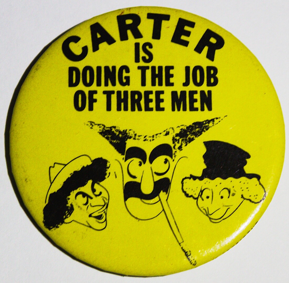 Jimmy Carter 1976 Ford Anti President Campaign Marx Brothers Pinback Button 1976