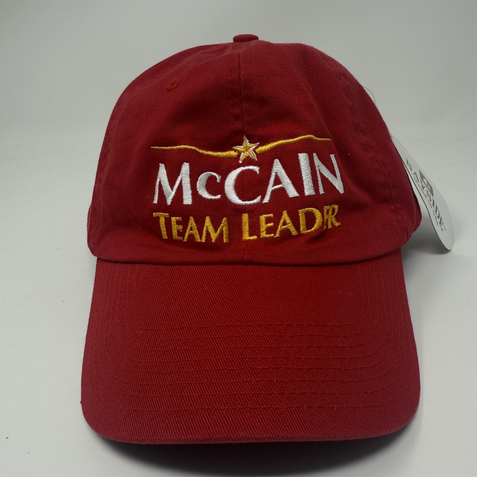 McCain Team Leader Campaign Bayside Red Cotton Hat Cap Adjustable Made In USA