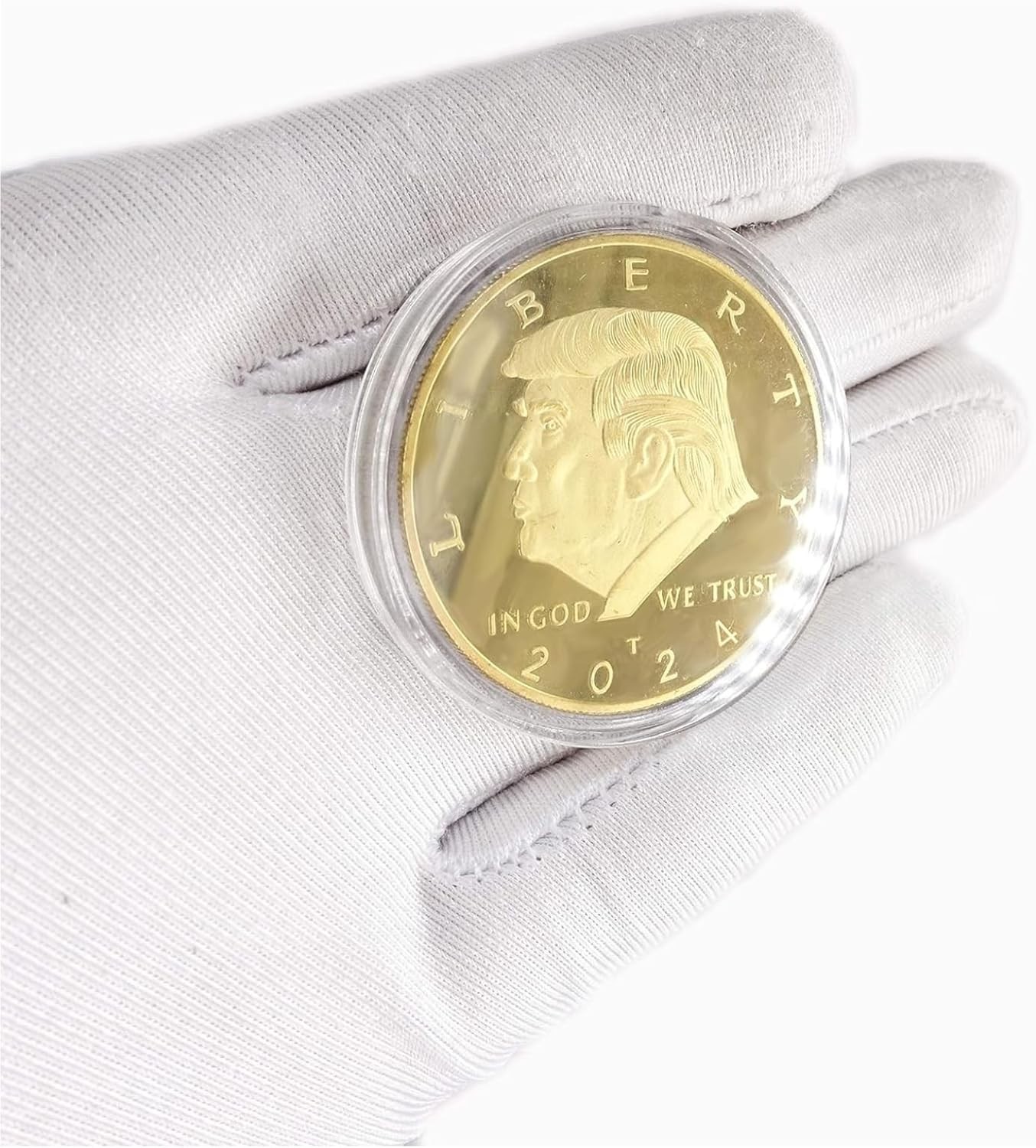2024 Donald Trump Gold-Plated Coin with Case – Perfect Collectible for Fans