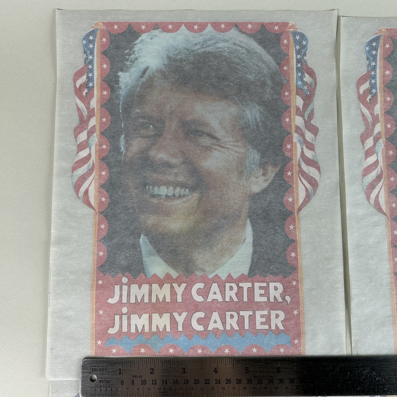 4 VTG Jimmy Carter 1976 Presidential Campaign Democrat Shirt Heat Transfer Decal