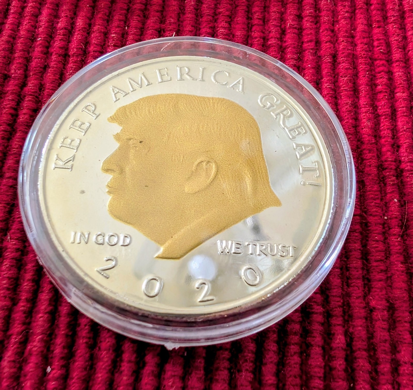 10 Gold/Silver Plated Donald Trump Coins in Protective Holders. MAGA.