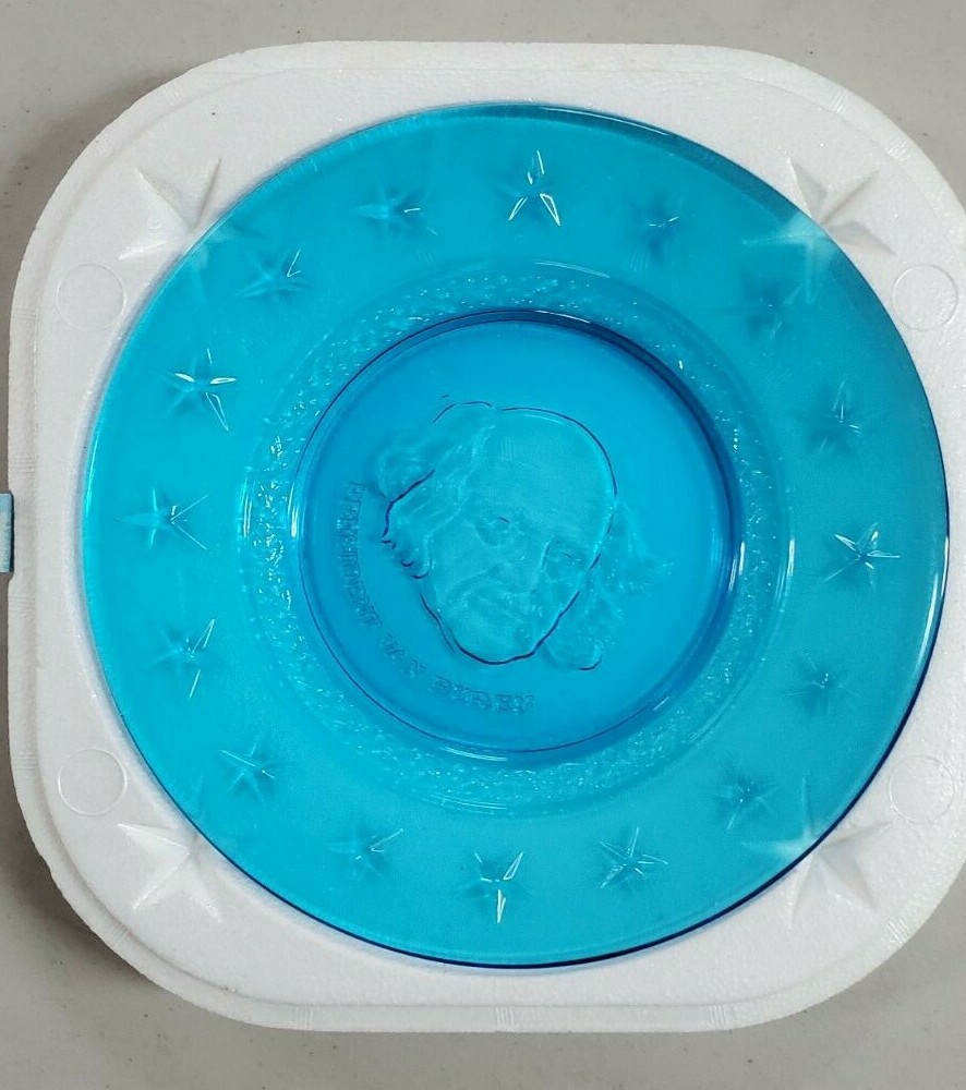 Wheaton Nuline Millville New Jersey Presidential Martin Van Buren Blue Plate