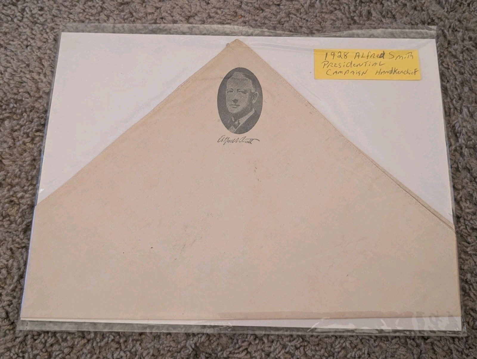 Antique 1928 Alfred Smith Presidential Campaign Handkerchief