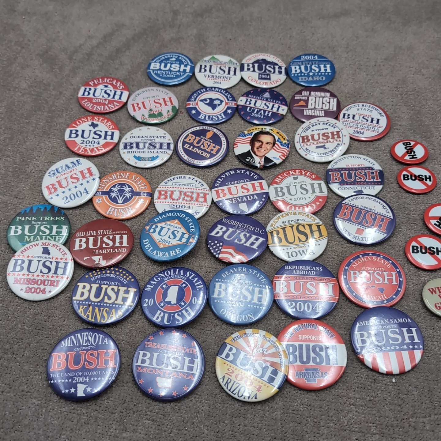 Collection Set of 43 State Pins And Others George Bush Vtg Pins 2004 Lot Bundle