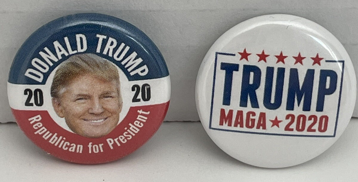 President Donald Trump Vote Lapel Pin 2020 Set of 2 Republicans Election EUC