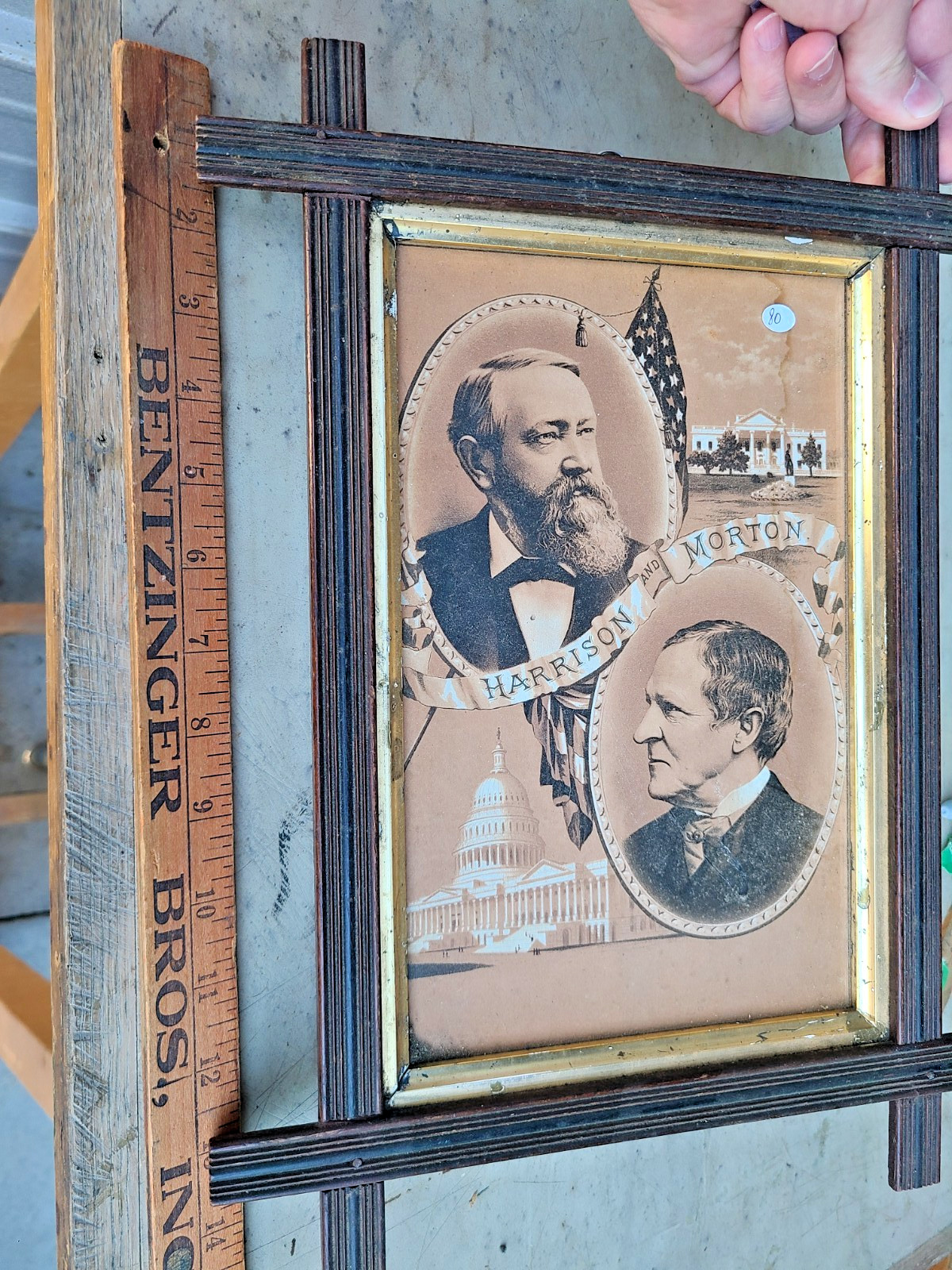 Harrison & Morton Presidential Campaign Print Framed