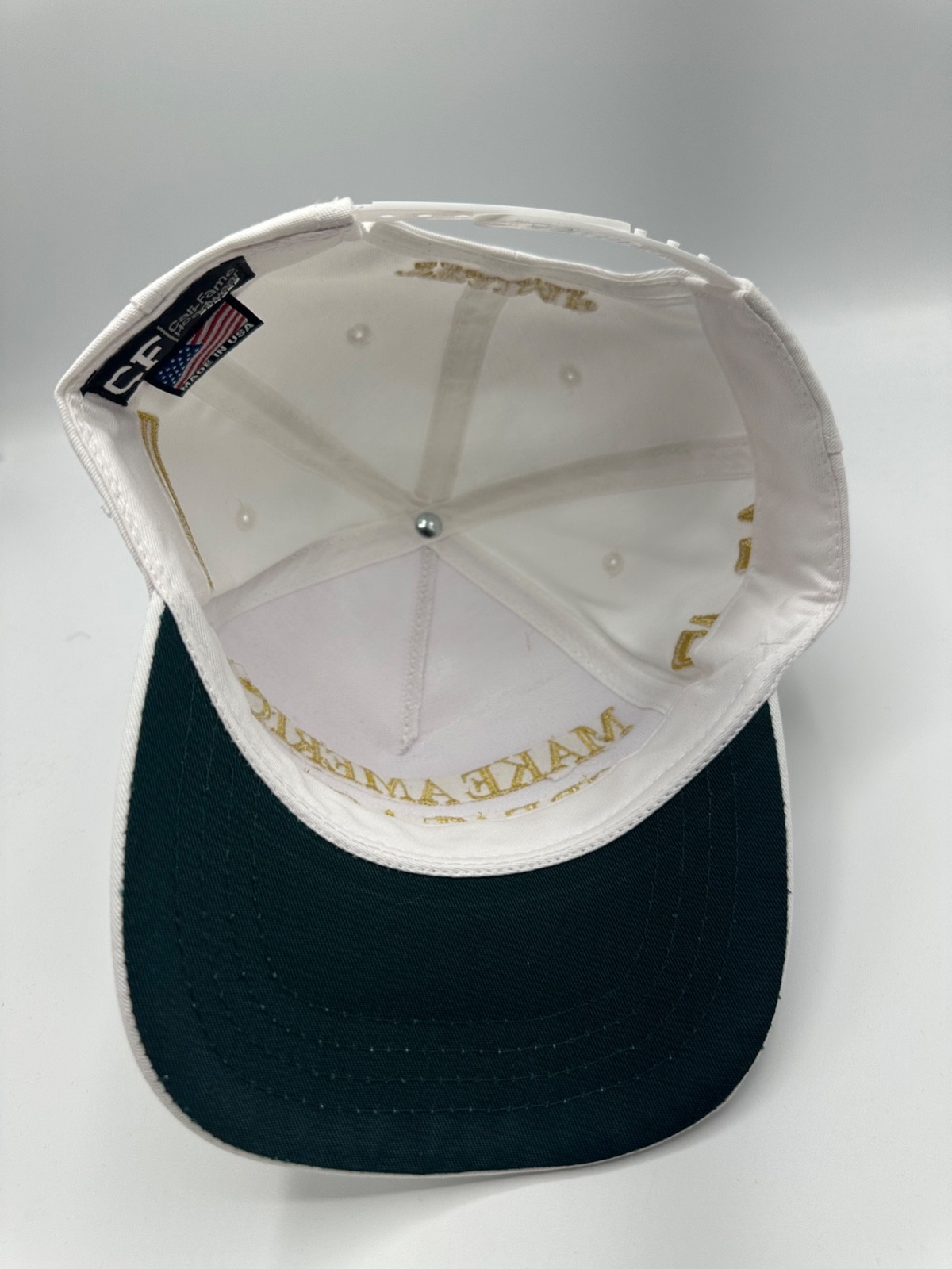 Official Make America Great Again Trump Cali Fame 45-47 White Snapback Hat Cap