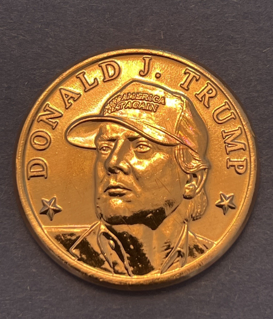 Donald J Trump 1 oz Copper Round .999 Fine MAGA Hat Image
