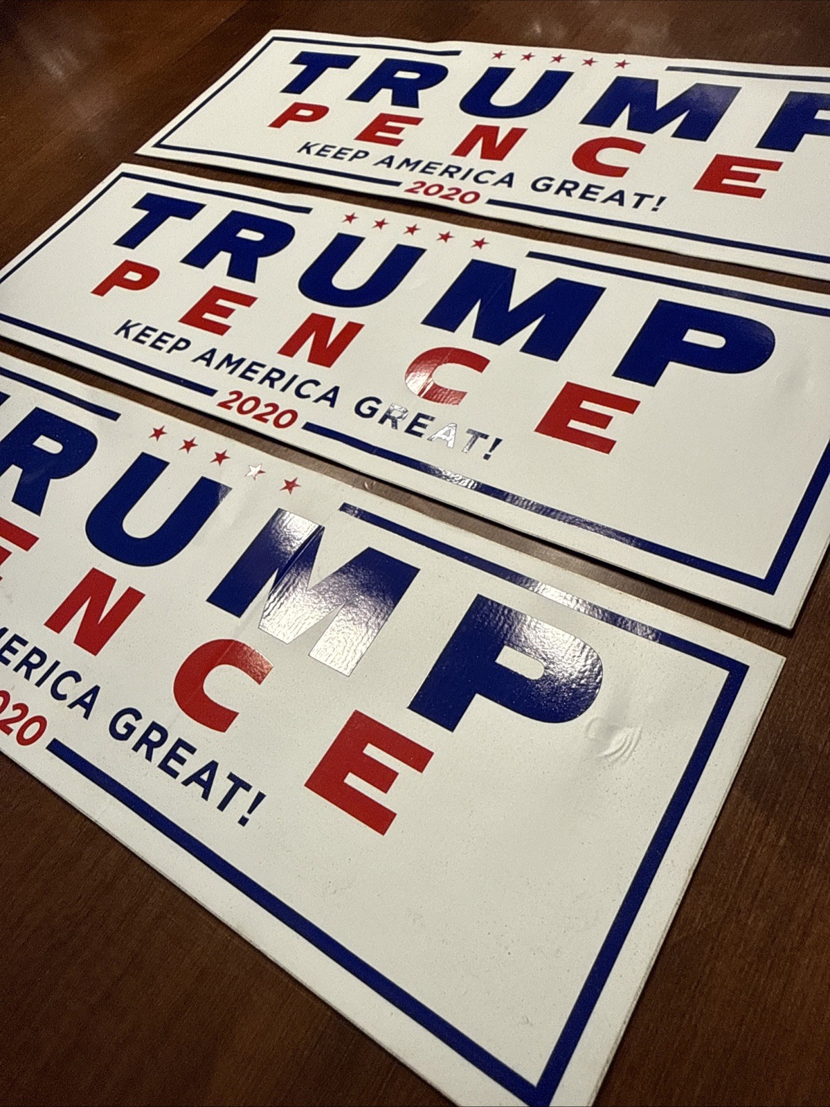 Lot Of 3- Donald Trump Mike Pence Official 2020 President KEEP AMERICA GREAT