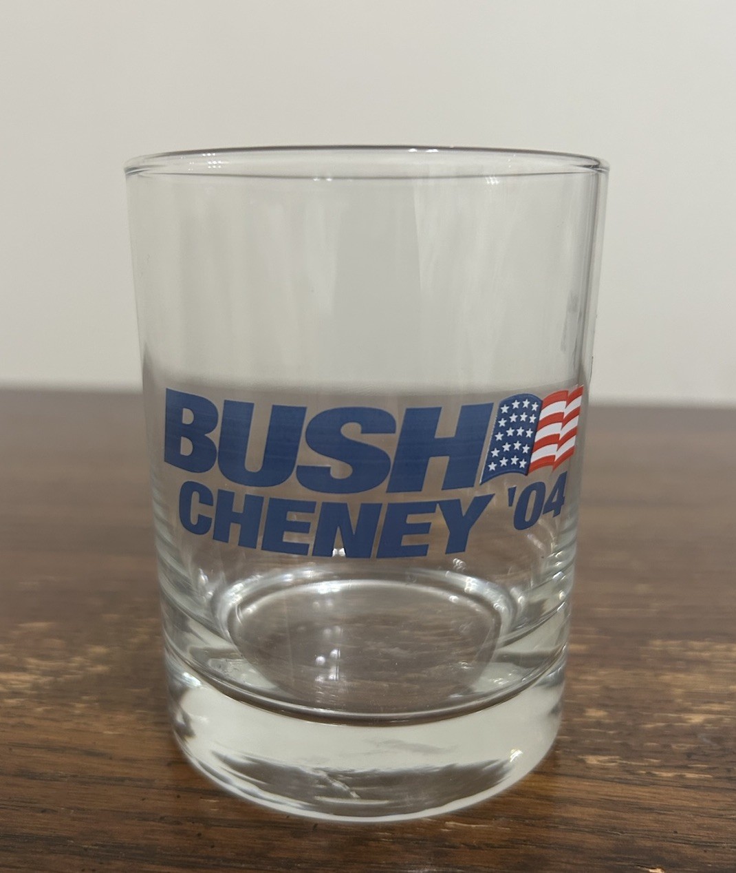 George W. Bush 2004 Presidential Campaign Clear Glass Tumbler Political