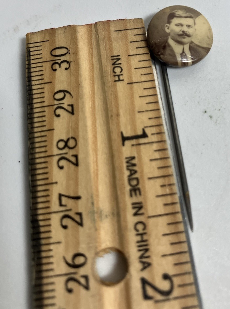 Antique Pin President Political Stickpin Hat Pin Lapel Button Long 1/2” Unknown