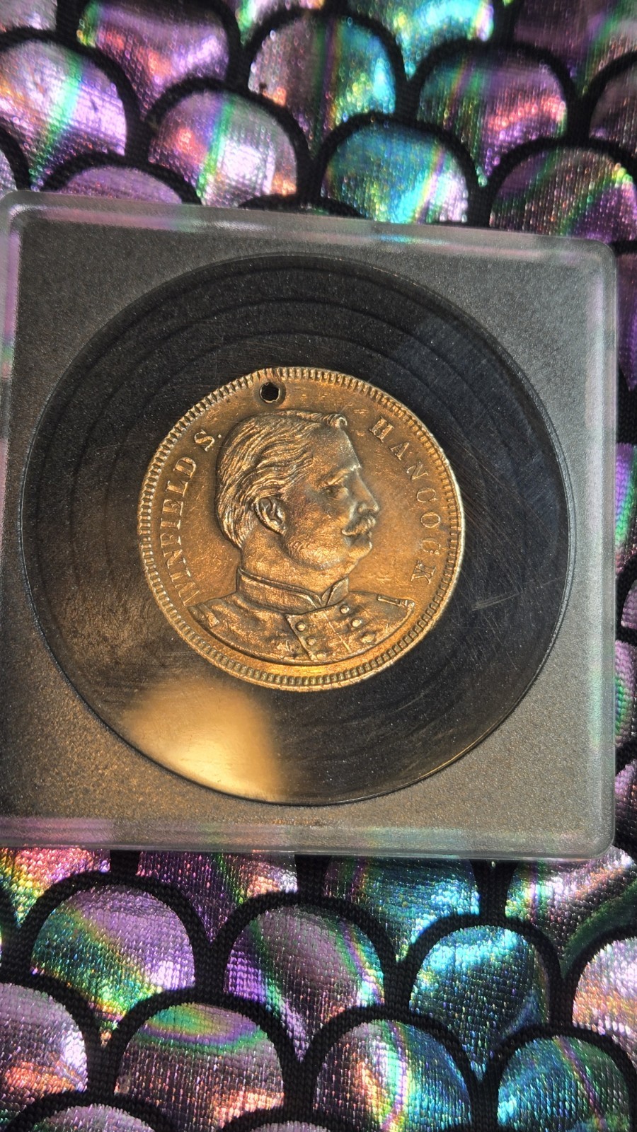 1880 Democratic Presidential campaign token medal coin Winfield Scott Hancock AU