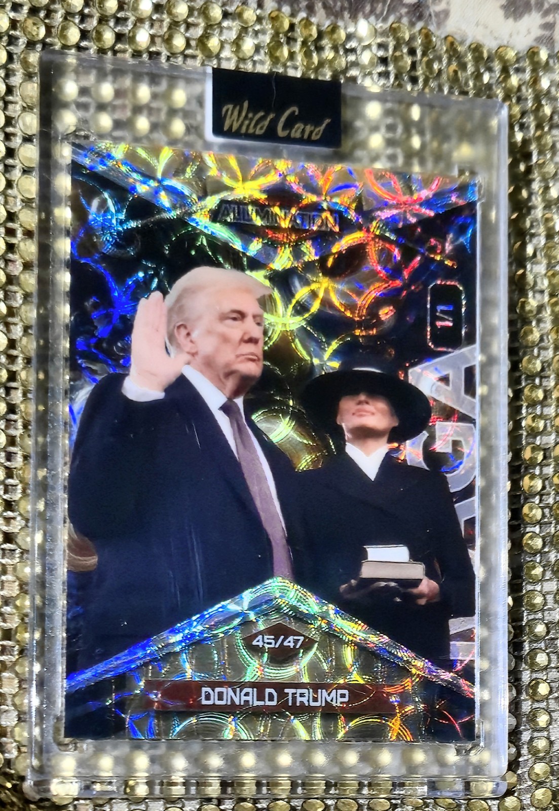 #d 1/1 Donald Trump Melania GOLD KALEIDOSCOPE 2025 Alumination Wild BCCV-TD-DTB