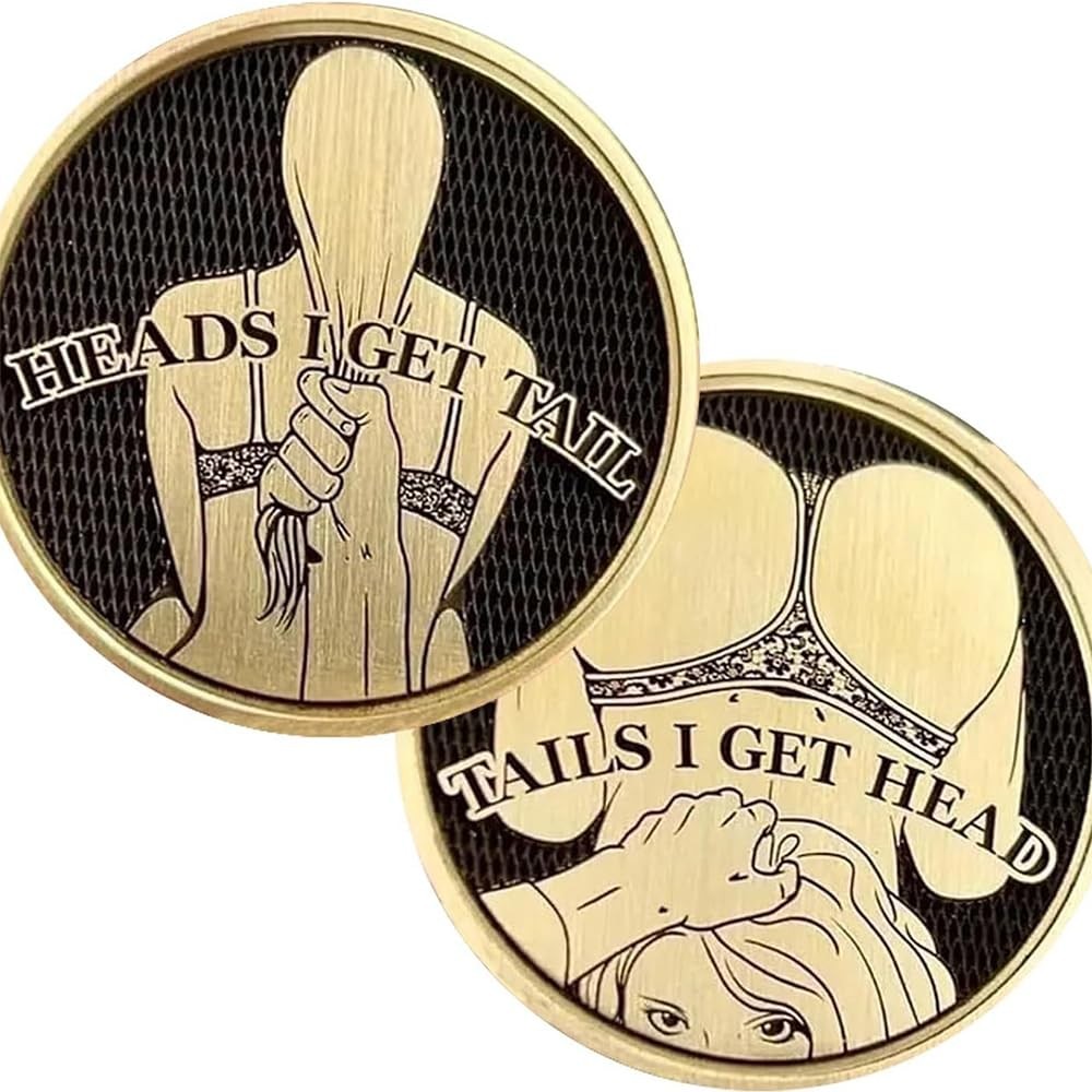 Funny Heads and Tails Challenge Coin DoubleSided Sexy Woman Lucky Coin Token …