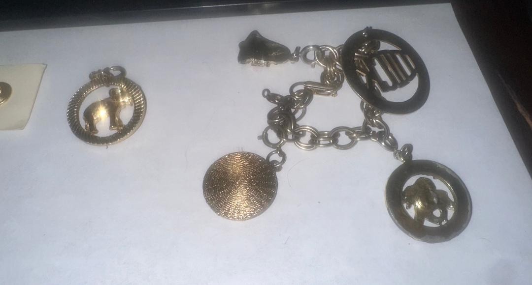 Vintage Richard Nixon Campaign Jewelry Lot – Rhinestone Pin, Bracelet, GOP Eleph