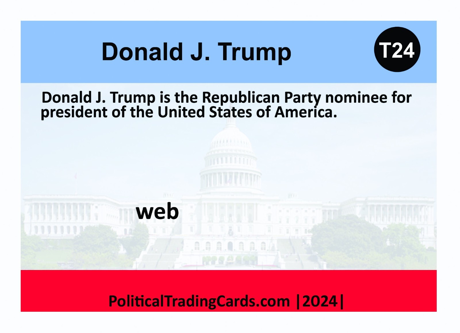 2024 Donald Trump Premium Political Trading Card