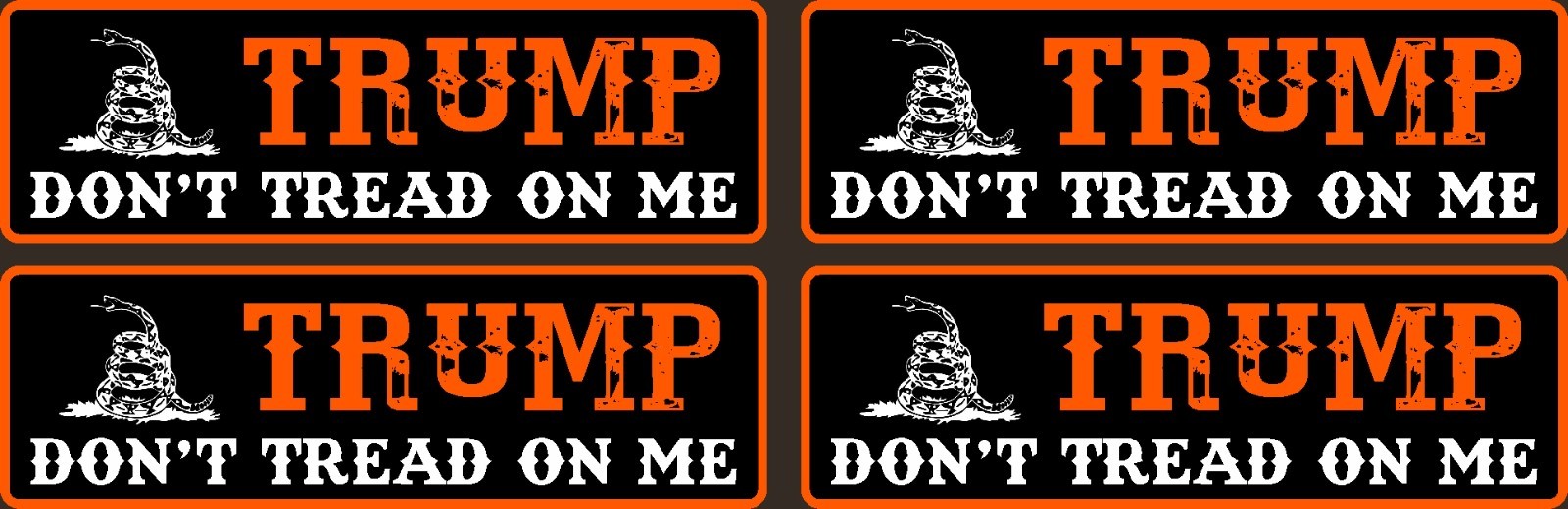 4 PCS * TRUMP DON’T TREAD ON ME GADSDEN FLAG HELMET STICKERS POLITICAL ELECTION