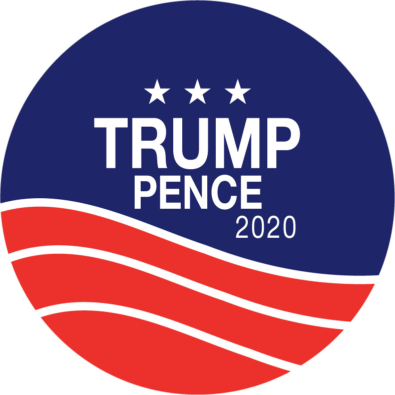 Trump 2020 Set of 6 Red, White & Blue Campaign Buttons – 2.25 inches