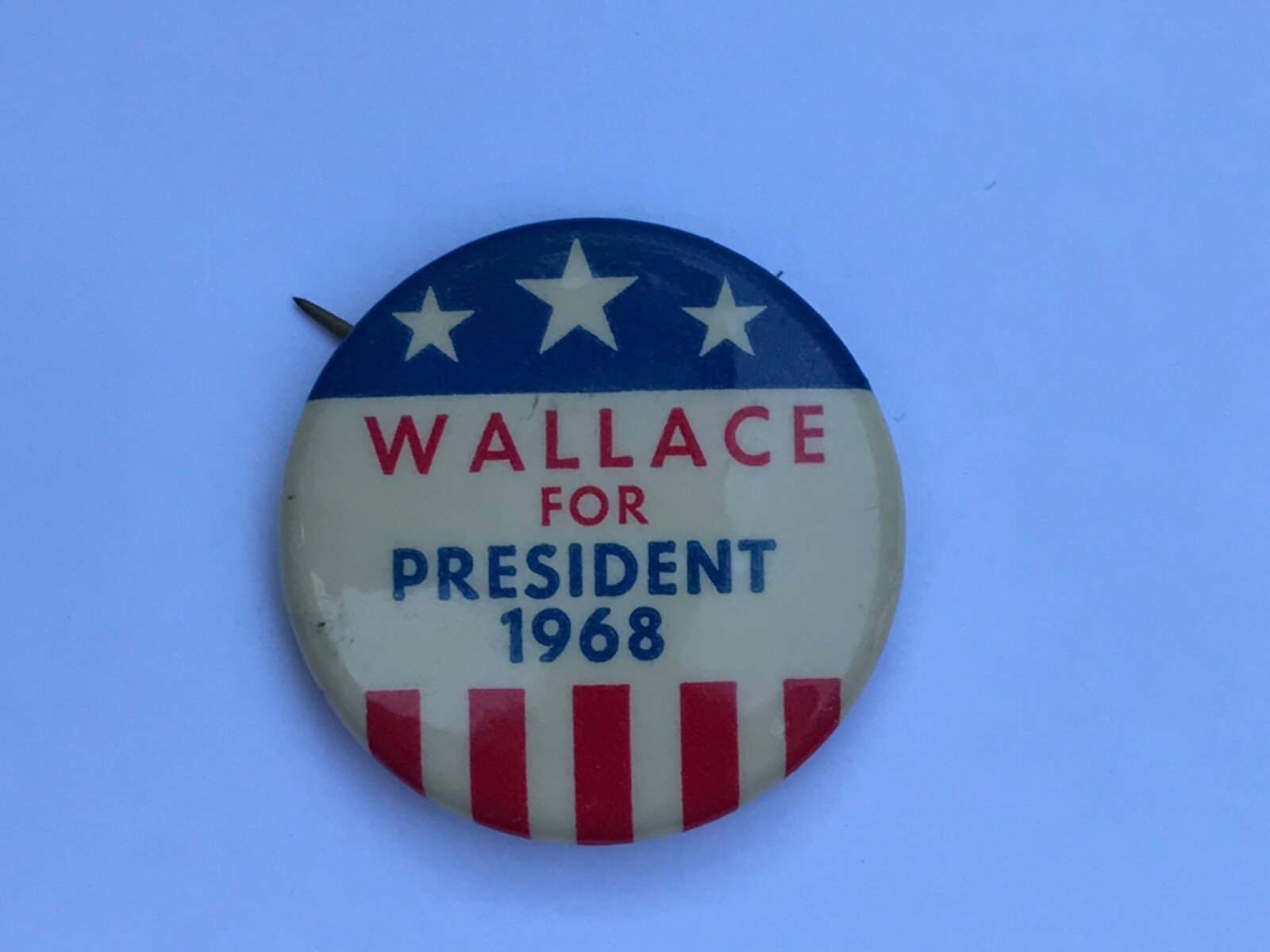 VINTAGE POLITICAL BUTTON PIN WALLACE FOR PRESIDENT 1968 COLLECTIBLE MEMORABILIA