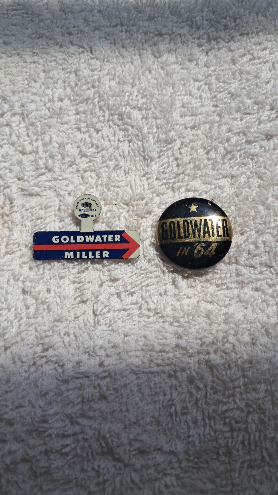 Barry Goldwater Miller Campaign Pins 1964