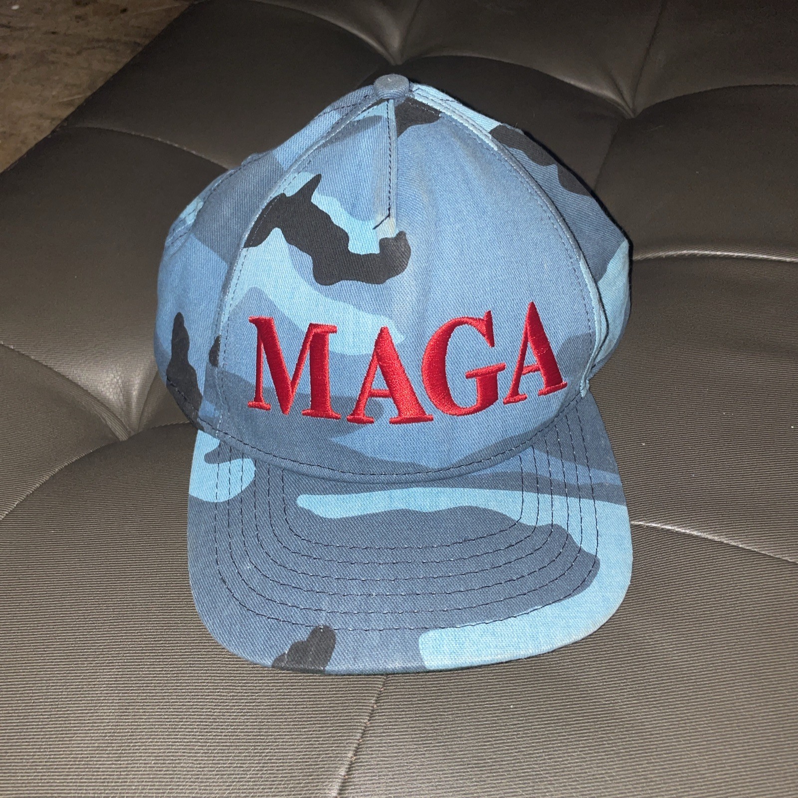 Rare Donald J Trump Official Campaign MAGA 2020 Blue Camo Hat Cali-Frame
