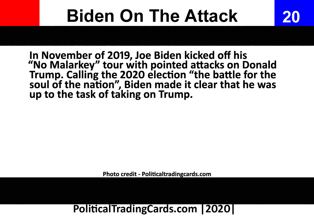 Joe Biden On The Attack 2020 Political Trading Cards
