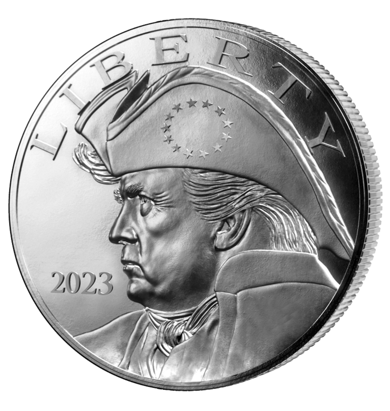 2023 Patriot Trump Silver Commemorative Coin, Reverse Flying American Eagle