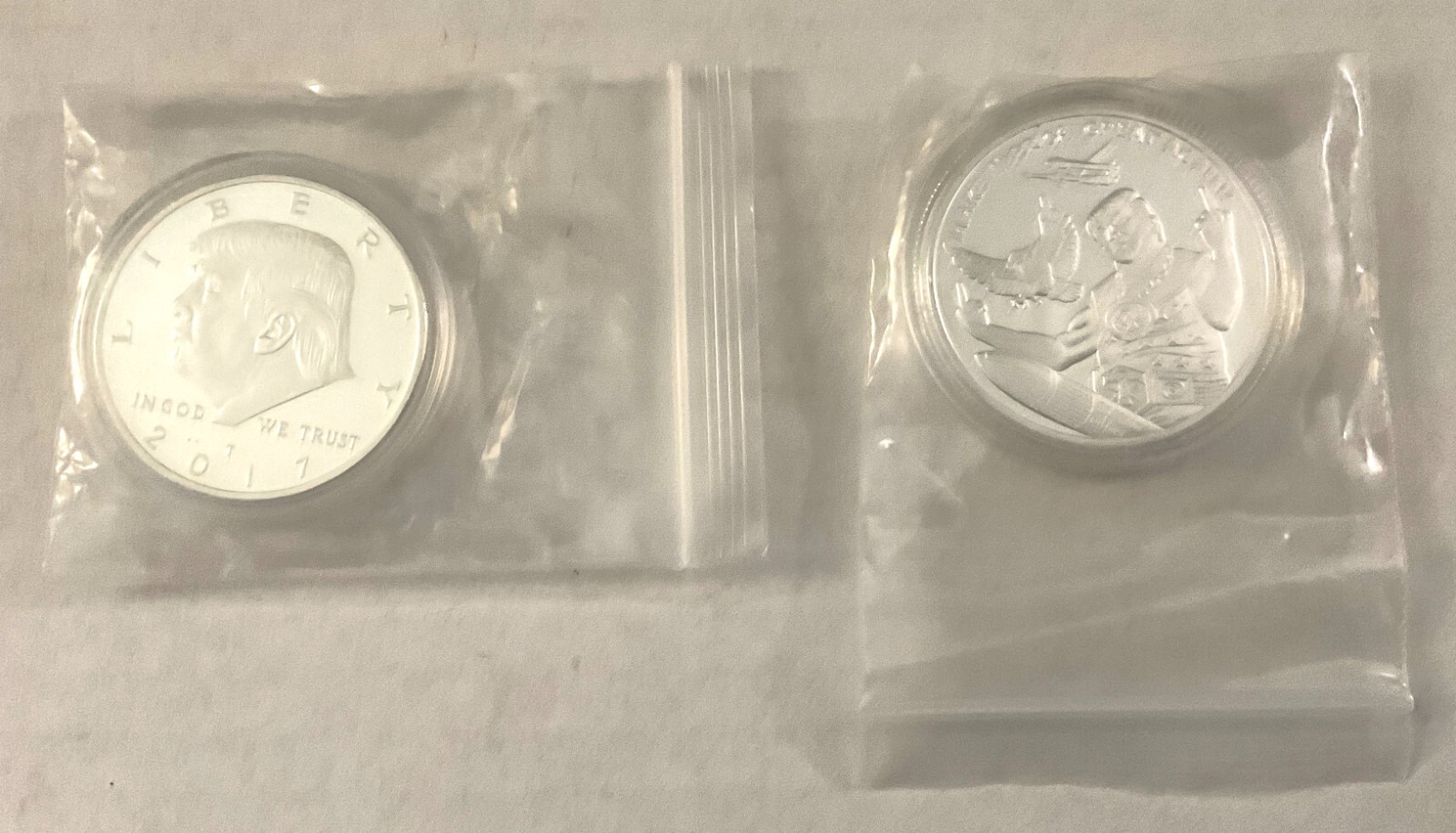 DONALD TRUMP Coins – Lot of 2 – 45th President – 2017 & 2020