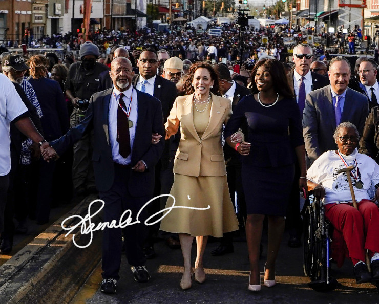 Kamala Harris Autographed 8×10 Photo Signed Reprint Marching Street Cool