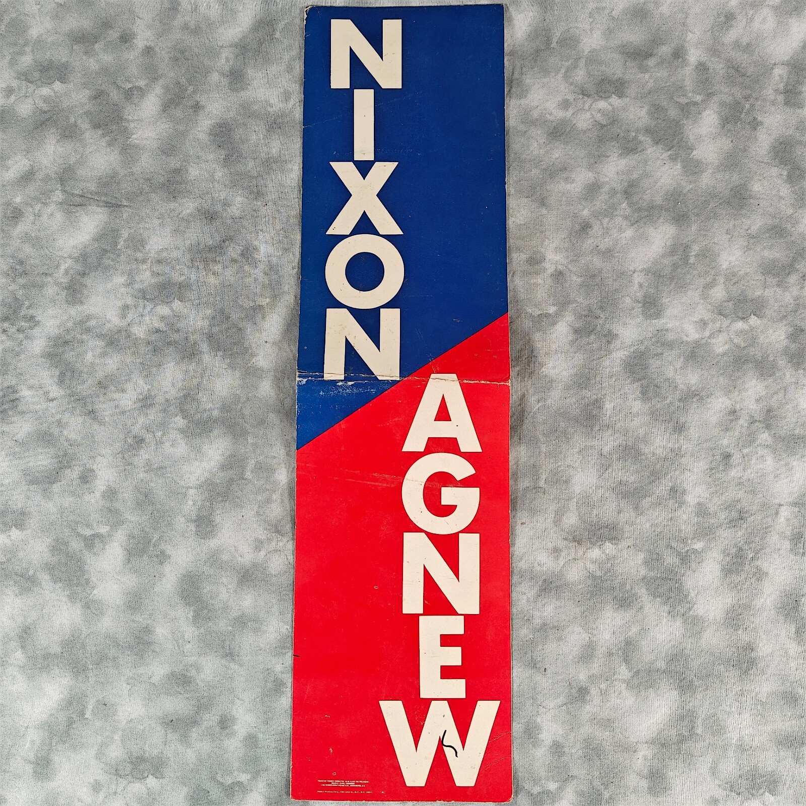 Vintage 1968 Nixon Agnew Campaign Door Hanger Sign – Rare Political Memorabilia