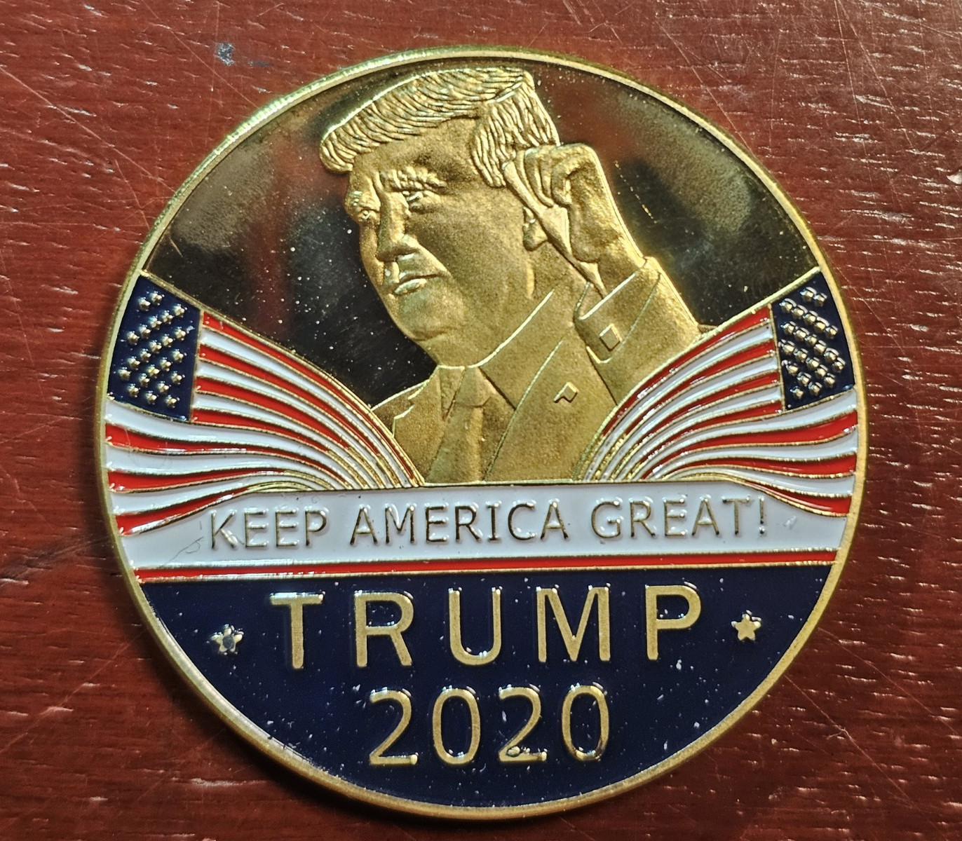 Donald Trump 2020 Keep America Great Commemorative Challenge Coin, Gold Plated