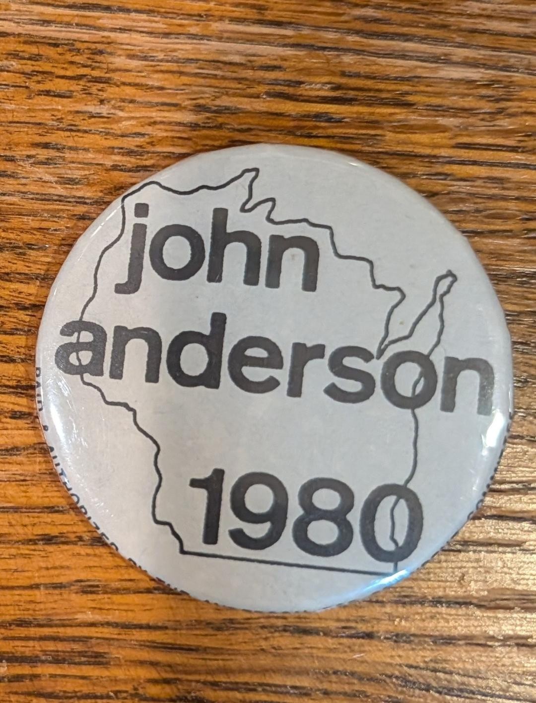 scarce wisconsin Map John Anderson 1980 political campaign button 2 1/4″ pinback