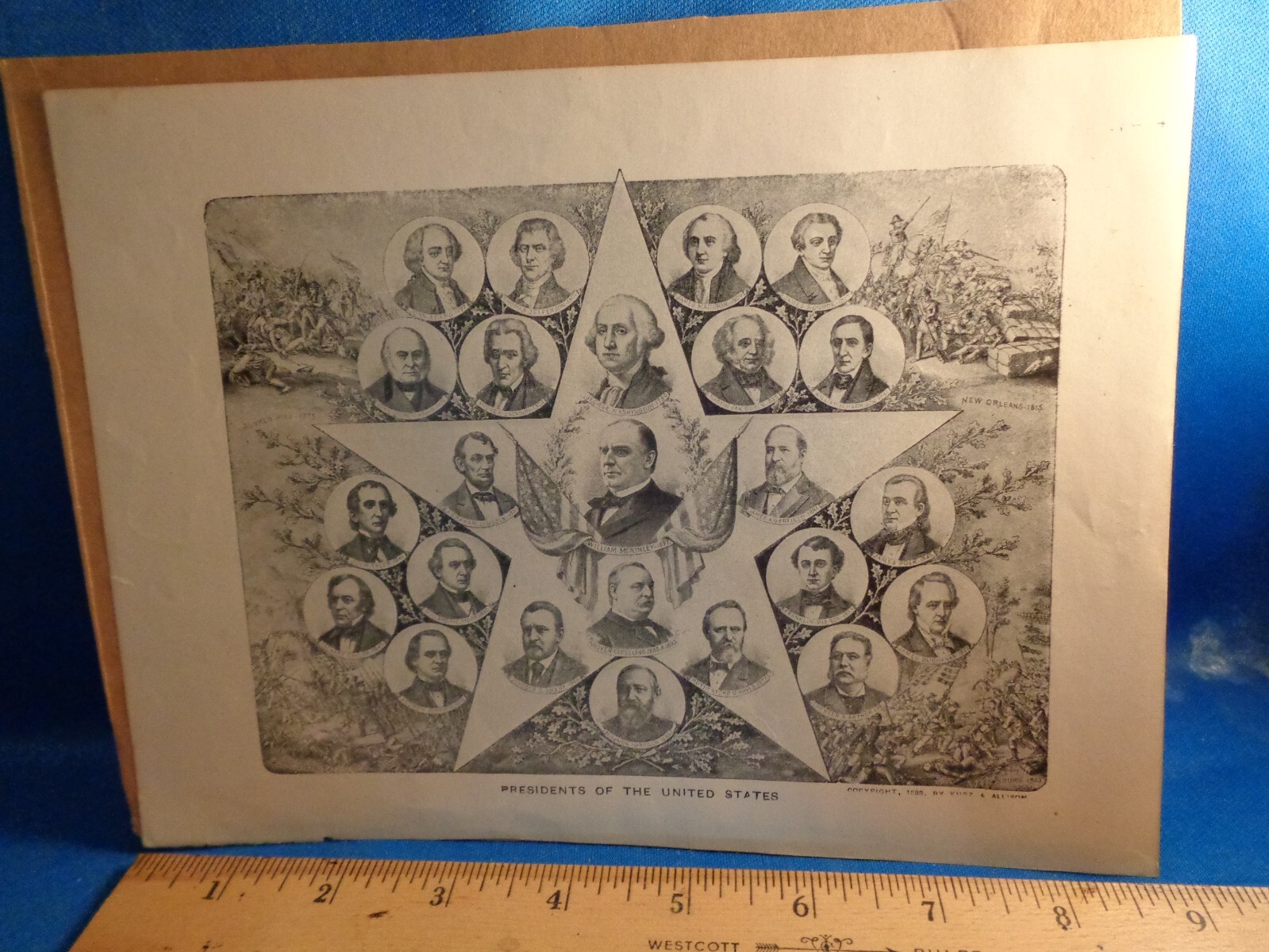 1888 PRESIDENTS OF THE UNITED STATES – (1) ORIGINAL by KURZ & ALLISON