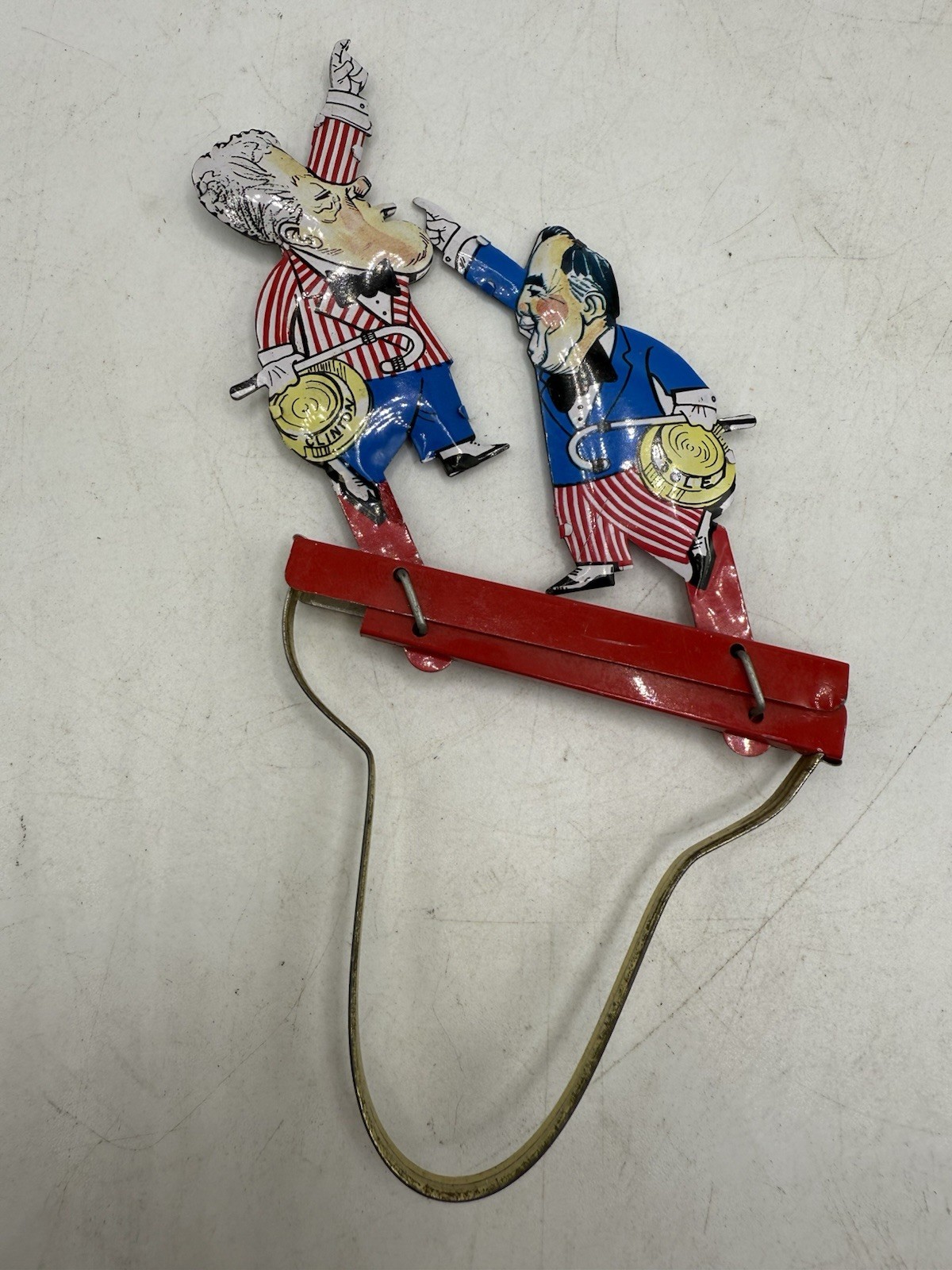Collectible 1996 Bill Clinton Vs Bob Dole Presidential Election Tandem Metal Toy
