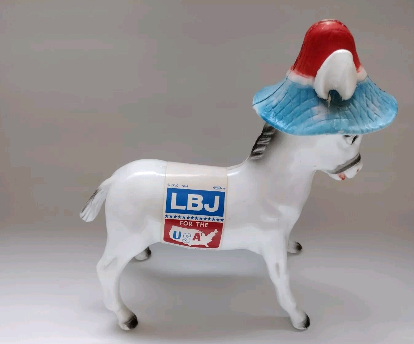 Vintage American 1964 LBJ Presidential Campaign Election DNC Democratic Donkey