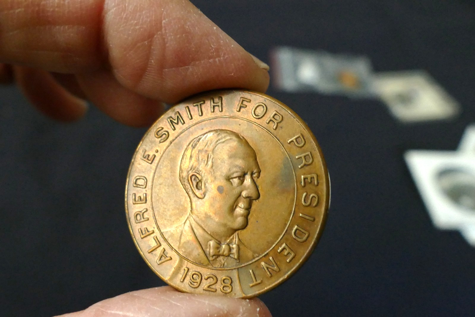 1928 Alfred E. Smith For President Brass Coin Token “All For Al” “Al For All”