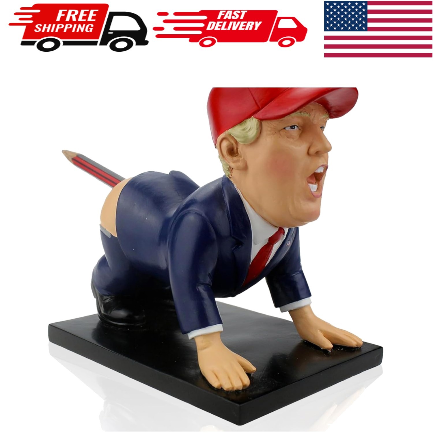 Funny Dump a Trump Pen Holder – Durable Resin Desk Accessory for Any Occasion