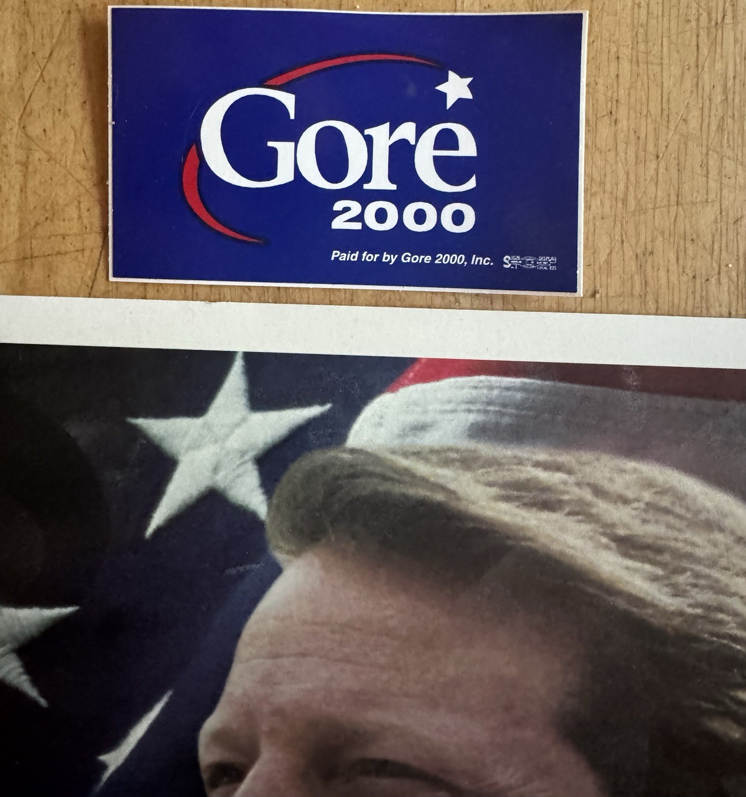 Vintage Al Gore 2000 Presidential Campaign Poster Sign & Sticker Decal