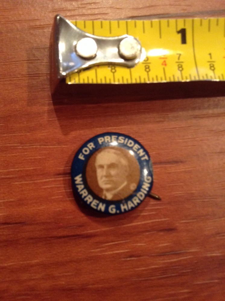 1920 Warren G Harding for President mini pin back button Election pinback