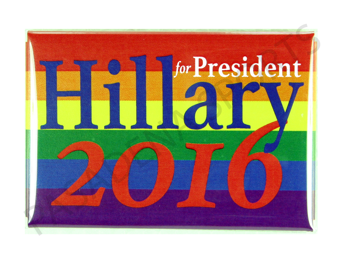 2016 HILLARY for PRESIDENT 2×3″ CAMPAIGN BUTTON GAY LESBIAN RAINBOW clinton LGBT