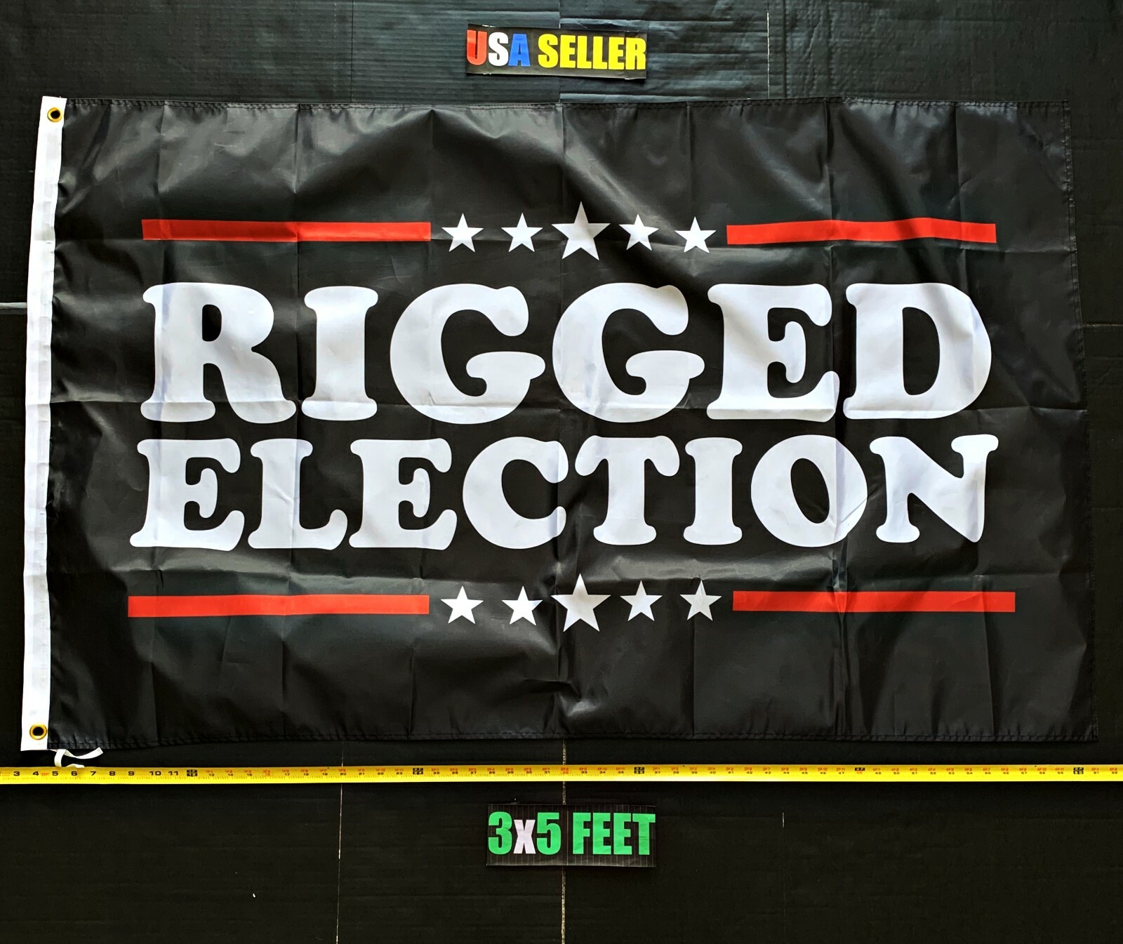 Donald Trump Flag *FREE FIRST CLASS SHIP! Don Jr 2024 Rigged Vote USA Sign 3×5′
