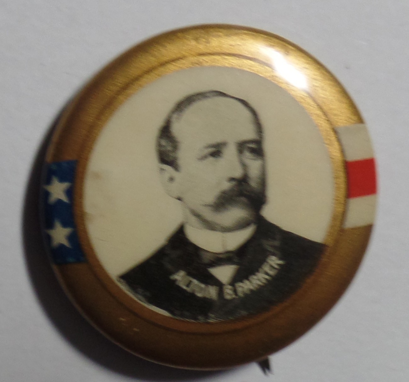 1904 NY Judge Alton Parker Presidential Campaign Pin Lost to Teddy Roosevelt