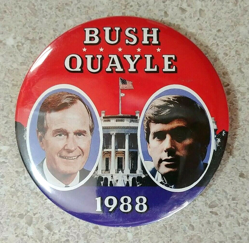 CLEARANCE 1988 George H.W. Bush & Dan Quayle 3.5″ / Presidential Campaign Button