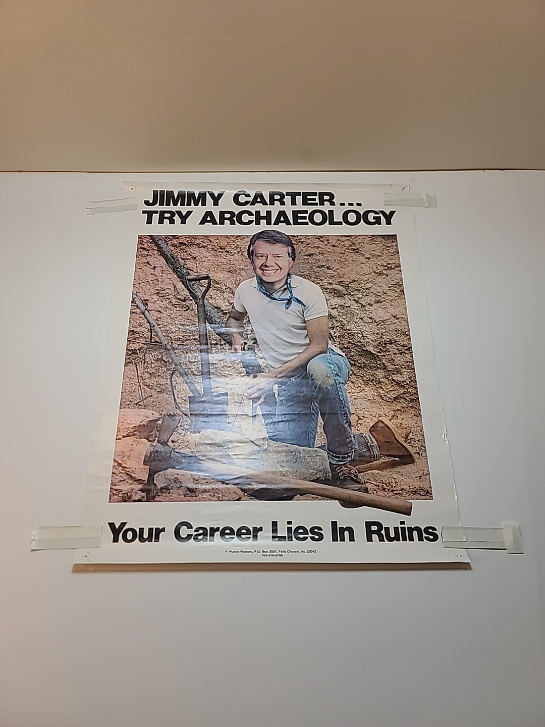 Jimmy Carter Original Vintage Satire Poster – Try Archaeology – 17.5″ X 22.5″