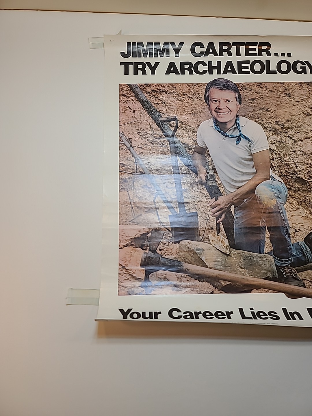 Jimmy Carter Original Vintage Satire Poster – Try Archaeology – 17.5″ X 22.5″