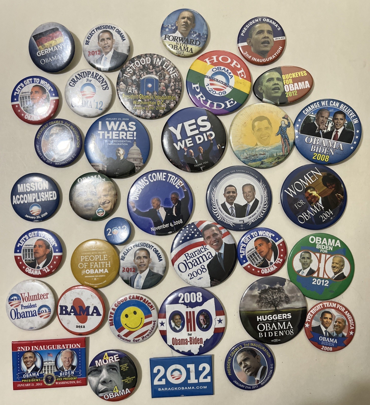 Barack Obama Presidential Campaign Buttons(35) ‘08 And 2012