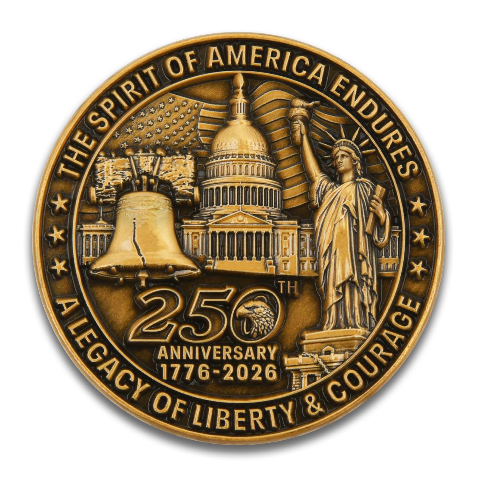 USA 250th Anniversary Commemorative Zinc Alloy Coin United States of America…